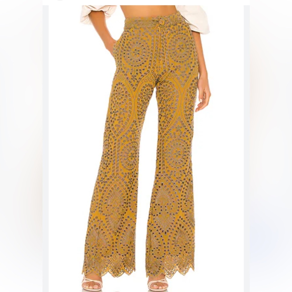 Jen's Pirate Booty Mustard Crochet Flare Pants